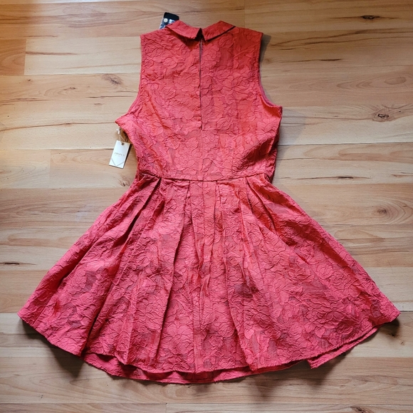 Forever 21 Floral Fit and Flare Dress-Coral - Picture 4 of 5